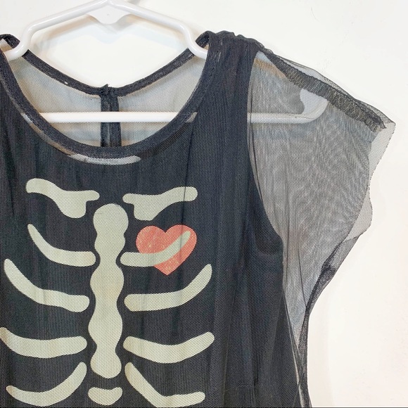 GIRLS H&M skeleton dress costume tulle heart 1142 - Picture 4 of 9